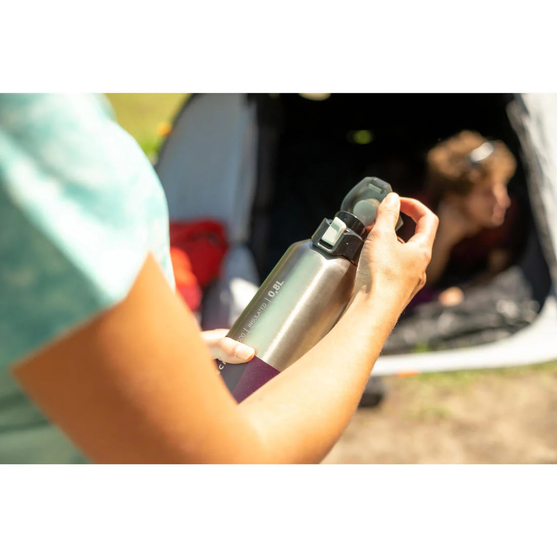 0.8 L insulated stainless steel flask 900 with quick-release cap for hiking - Image 23