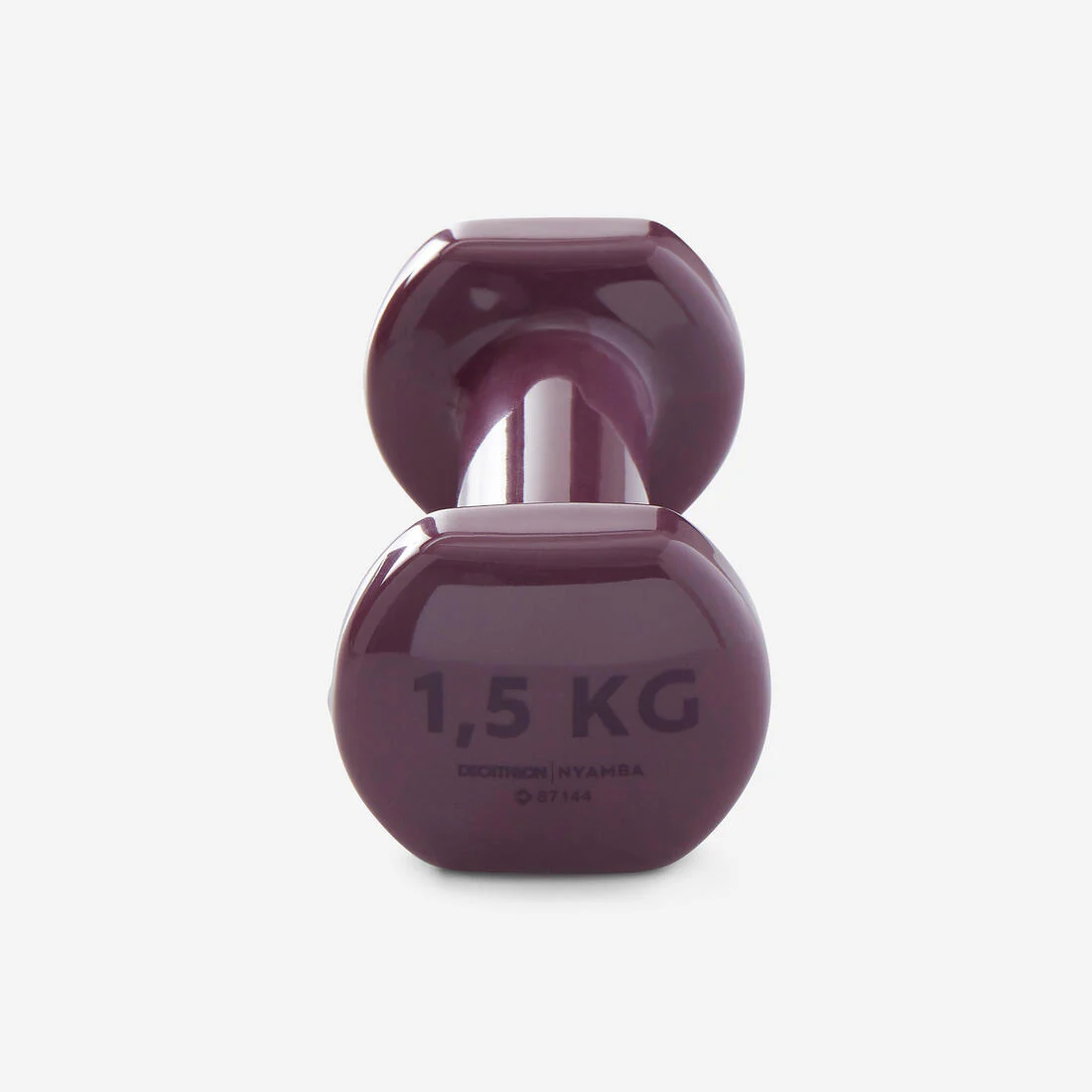 1.5 kg Fitness Dumbbells Twin-Pack, Partially Recycled Cast Iron - Burgundy - Image 3