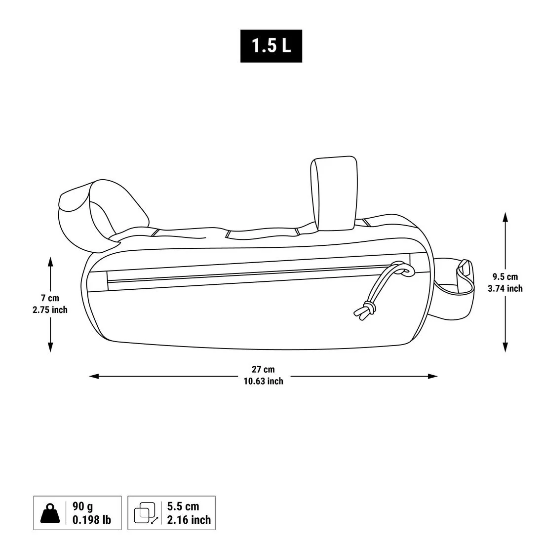 1.5 L Frame Bag ACTV 100 - Black - Image 5