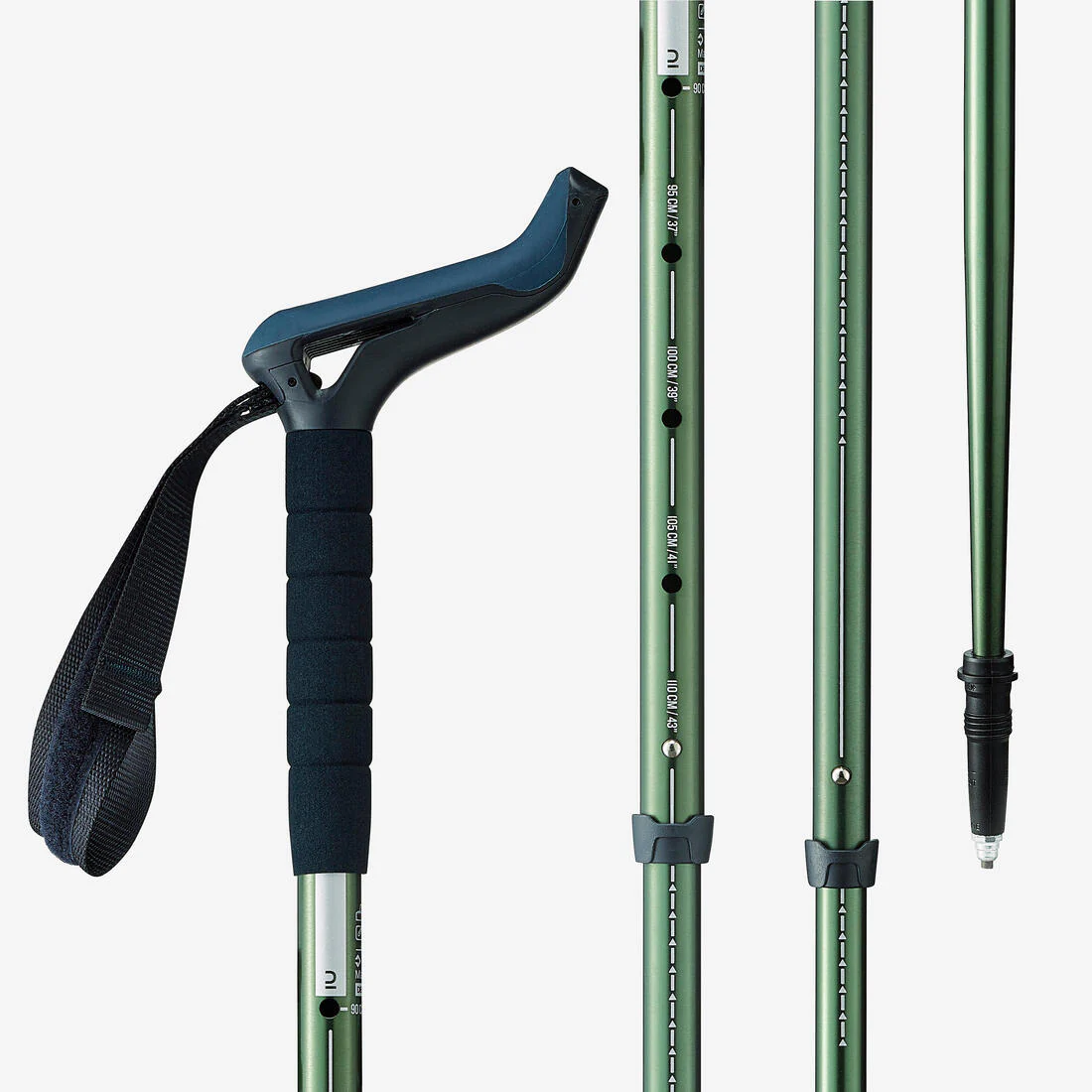 1 Hiking Pole - MT100 Ergonomic Green - Image 2