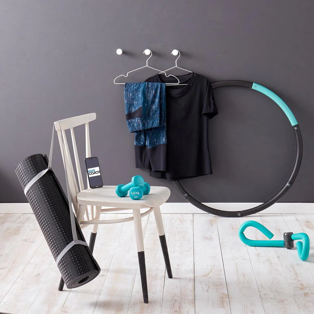 1 kg Fitness Dumbbells Twin-Pack, Partially Recycled Cast Iron - Green - Image 6