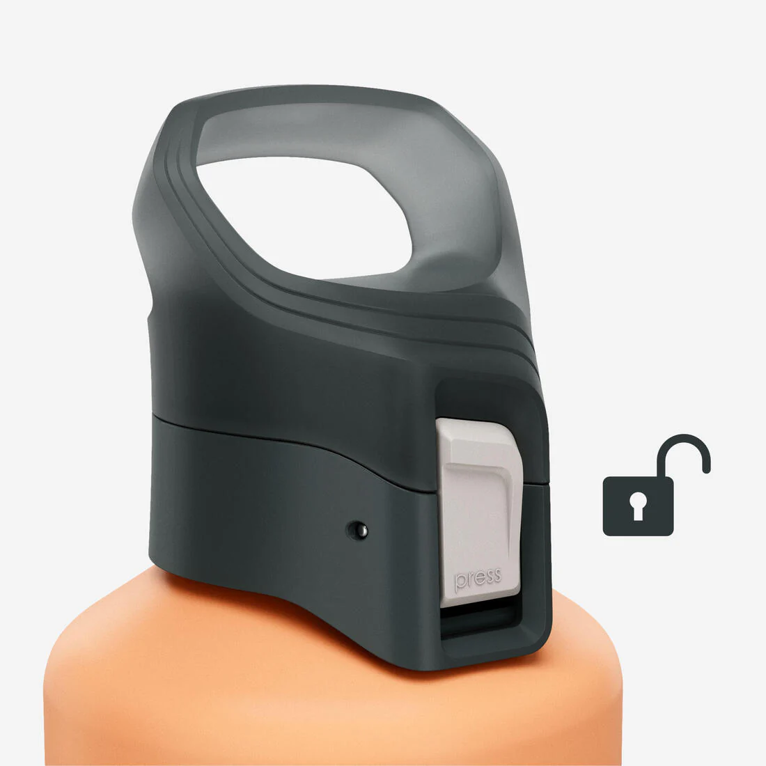 1 L aluminium water flask 500 with quick-release cap for hiking - Image 17
