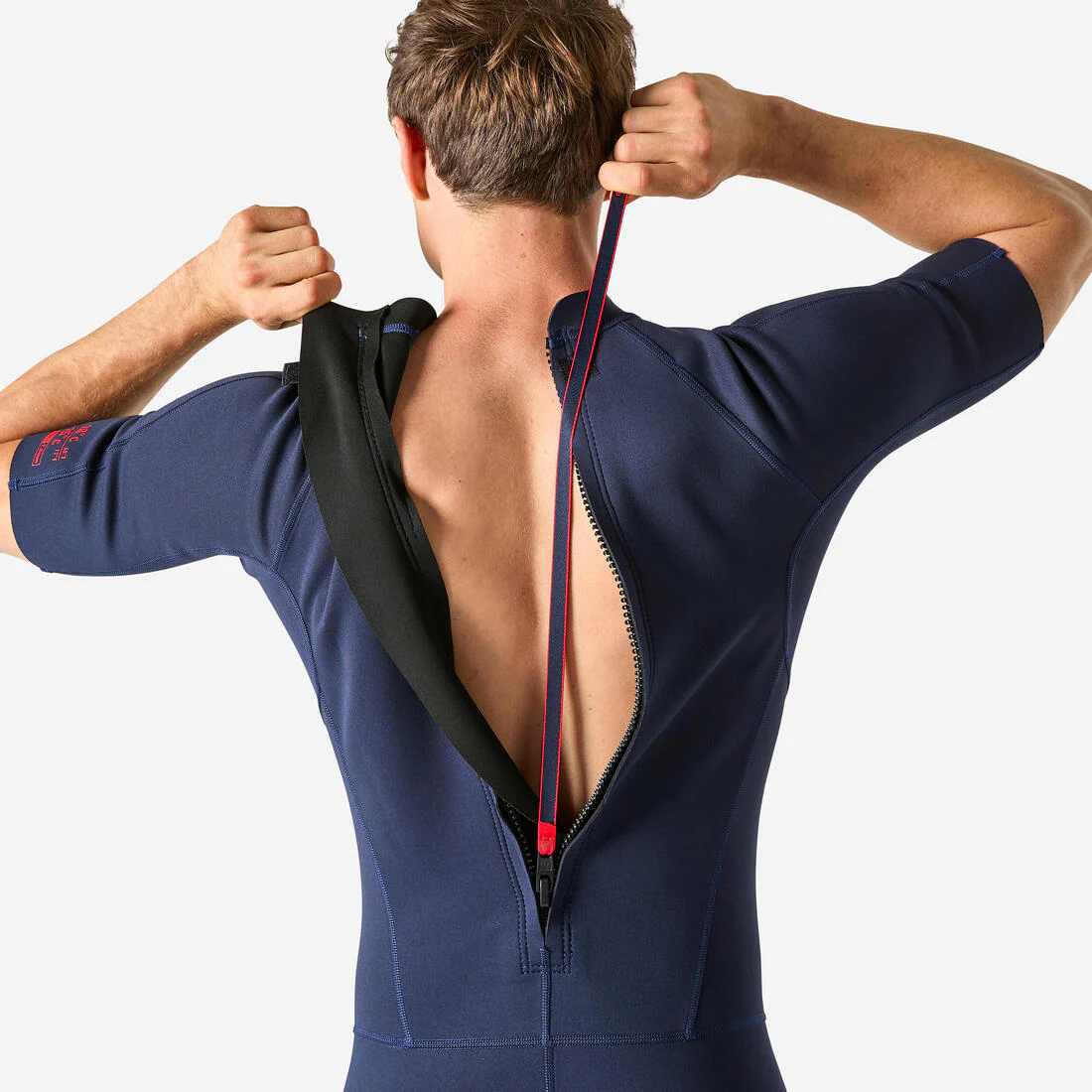 100 men’s 1.5 mm neoprene Shorty Surfing wetsuit - navy blue - Image 3