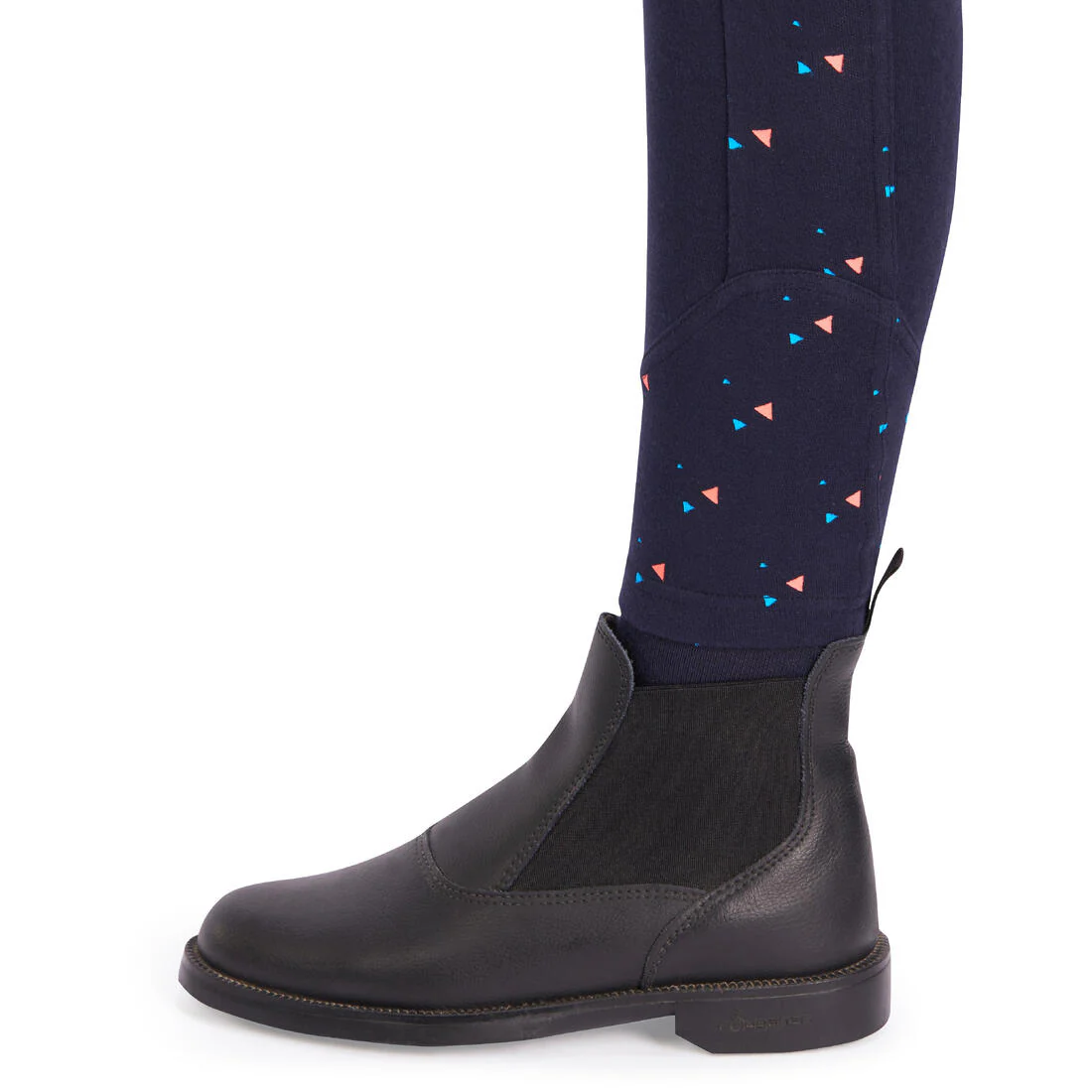 120 Girls' Horse Riding Jodhpurs - Navy With Pink Highlights/Print - Image 14