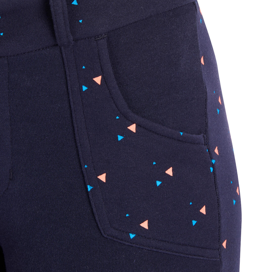 120 Girls' Horse Riding Jodhpurs - Navy With Pink Highlights/Print - Image 8