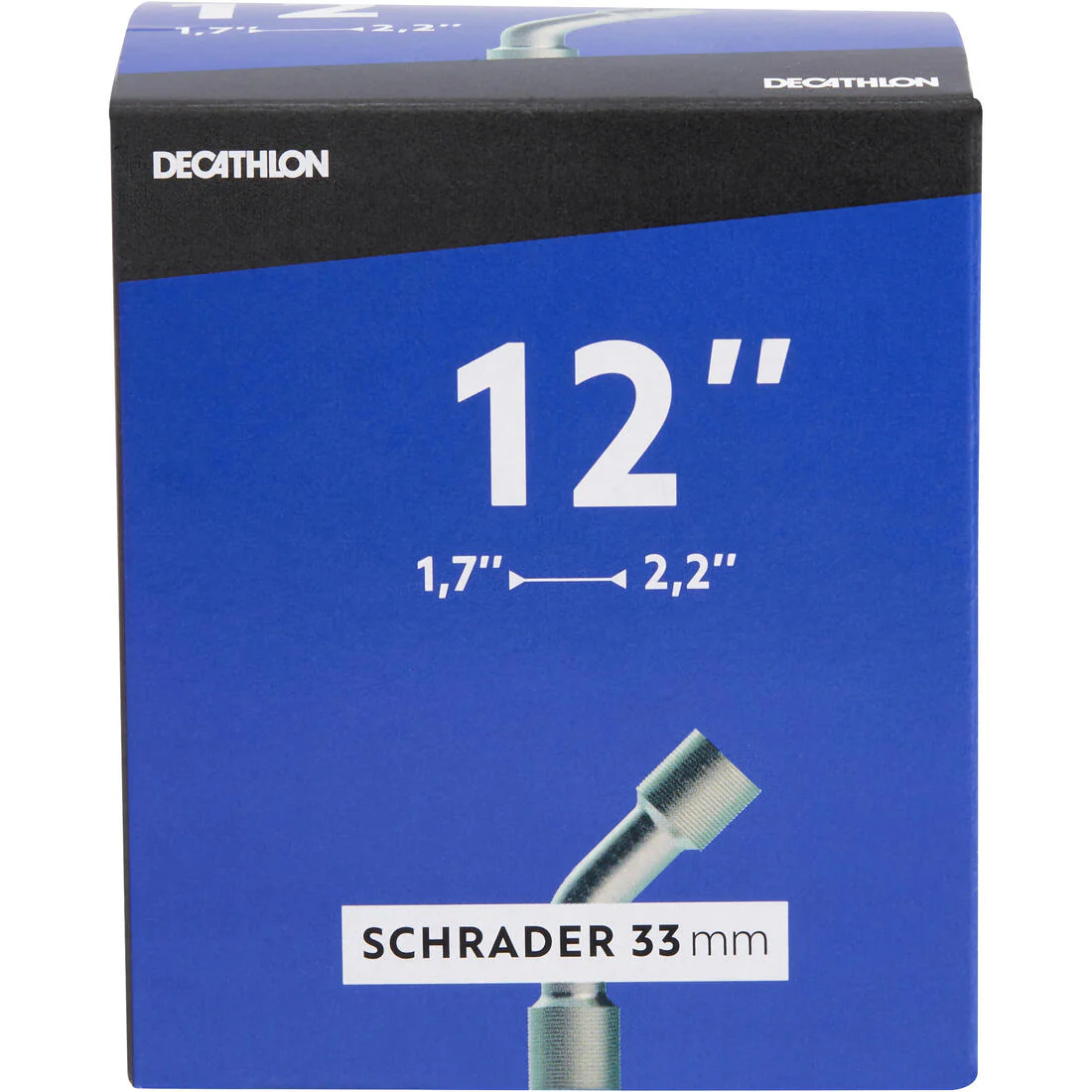 12x1.7-2.2 Angled Valve Bike Inner Tube - Schrader
