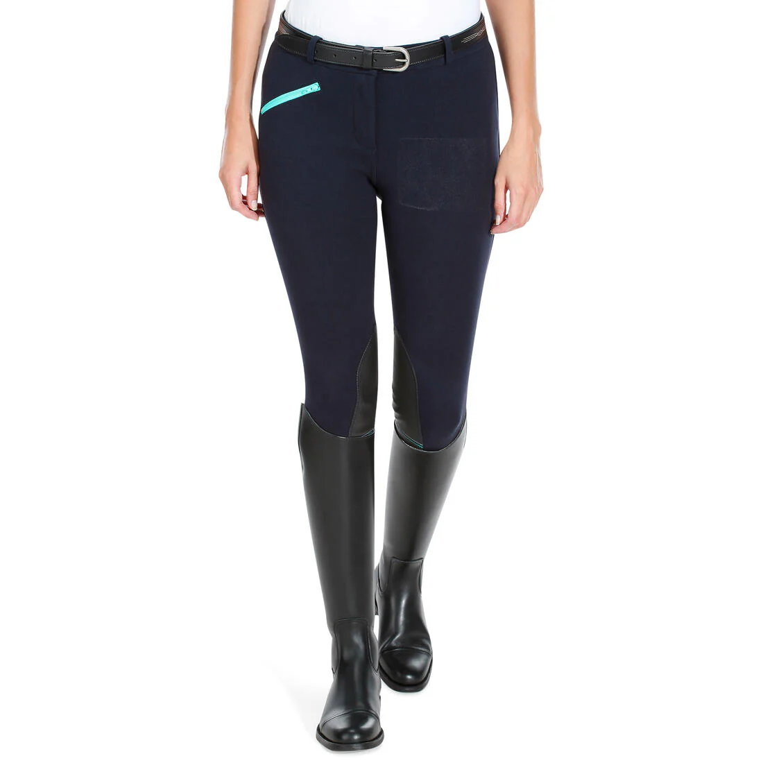 140 Women's Grippy Horse Riding Jodhpurs - Navy - Image 3