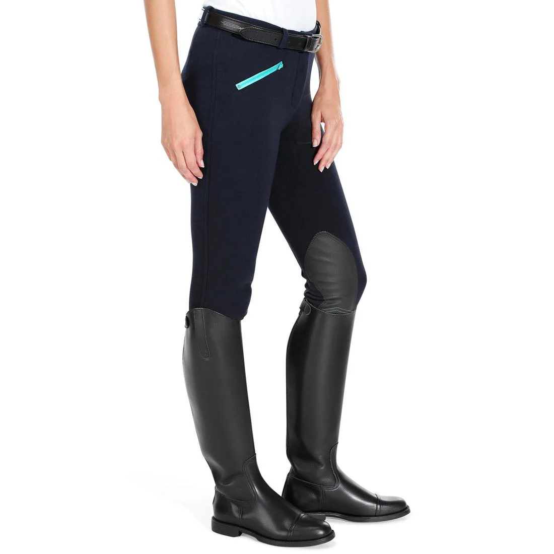 140 Women's Grippy Horse Riding Jodhpurs - Navy - Image 4