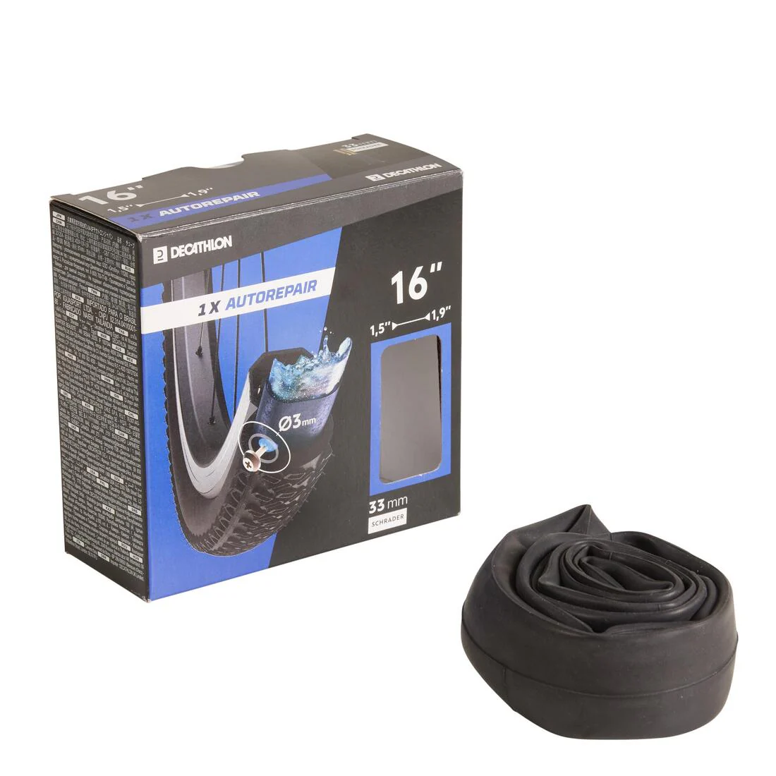 16 x 1.5/1.9 Self-Repairing Schrader Inner Tube - Image 2
