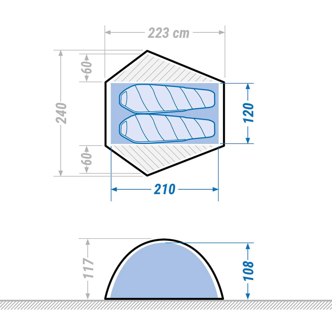 2-person Dome Trekking Tent MT500 - Image 10
