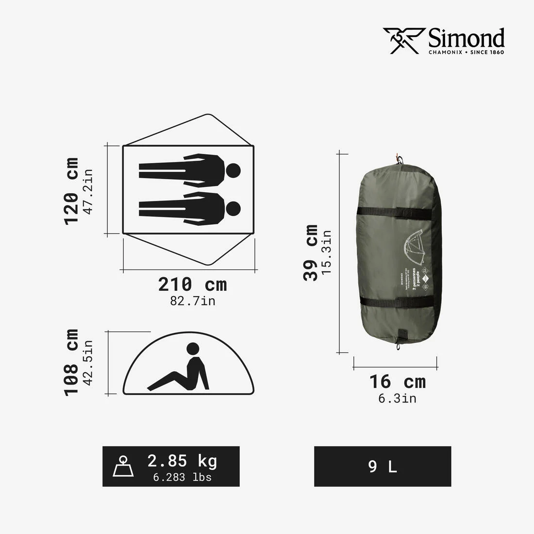 2-person Dome Trekking Tent MT500 - Image 7