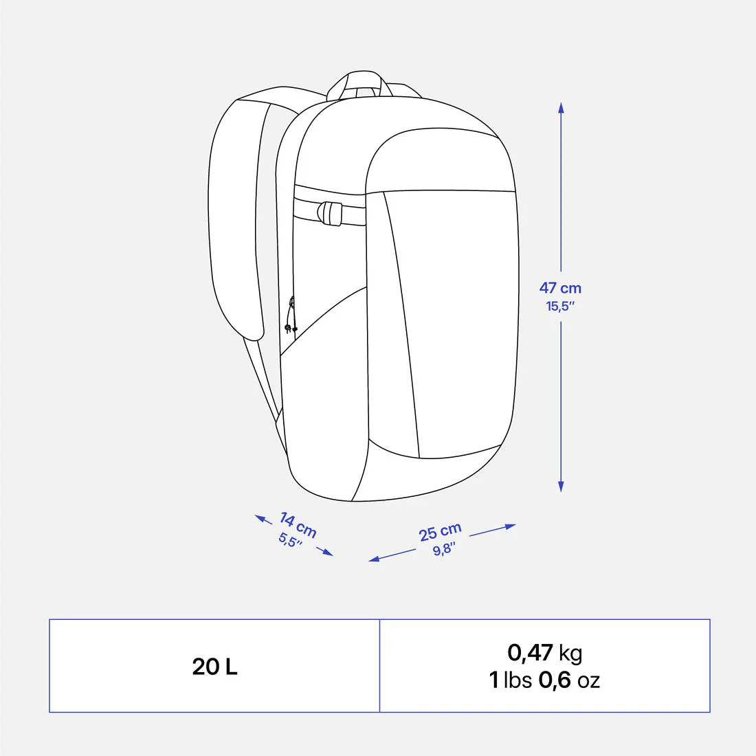 20 L Hiking Backpack - Arpenaz NH100 - Image 12