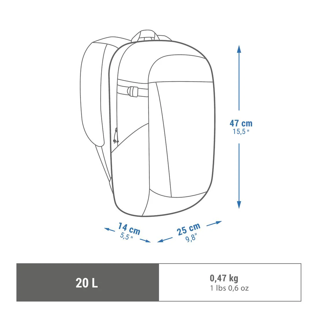 20 L Hiking Backpack - Arpenaz NH100 - Image 19