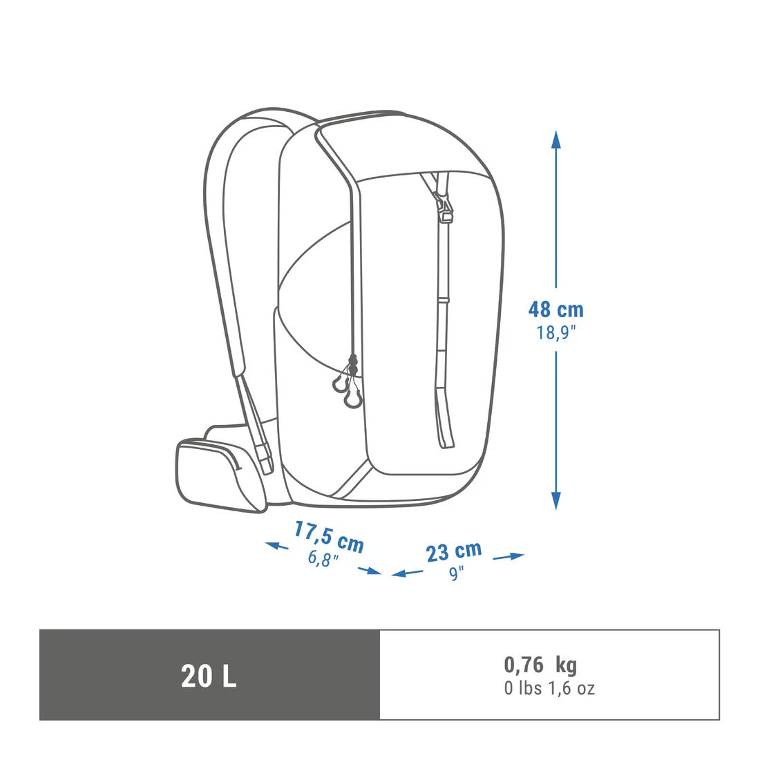 20 L Mountain Hiking Backpack - MH100 - Black - Image 4