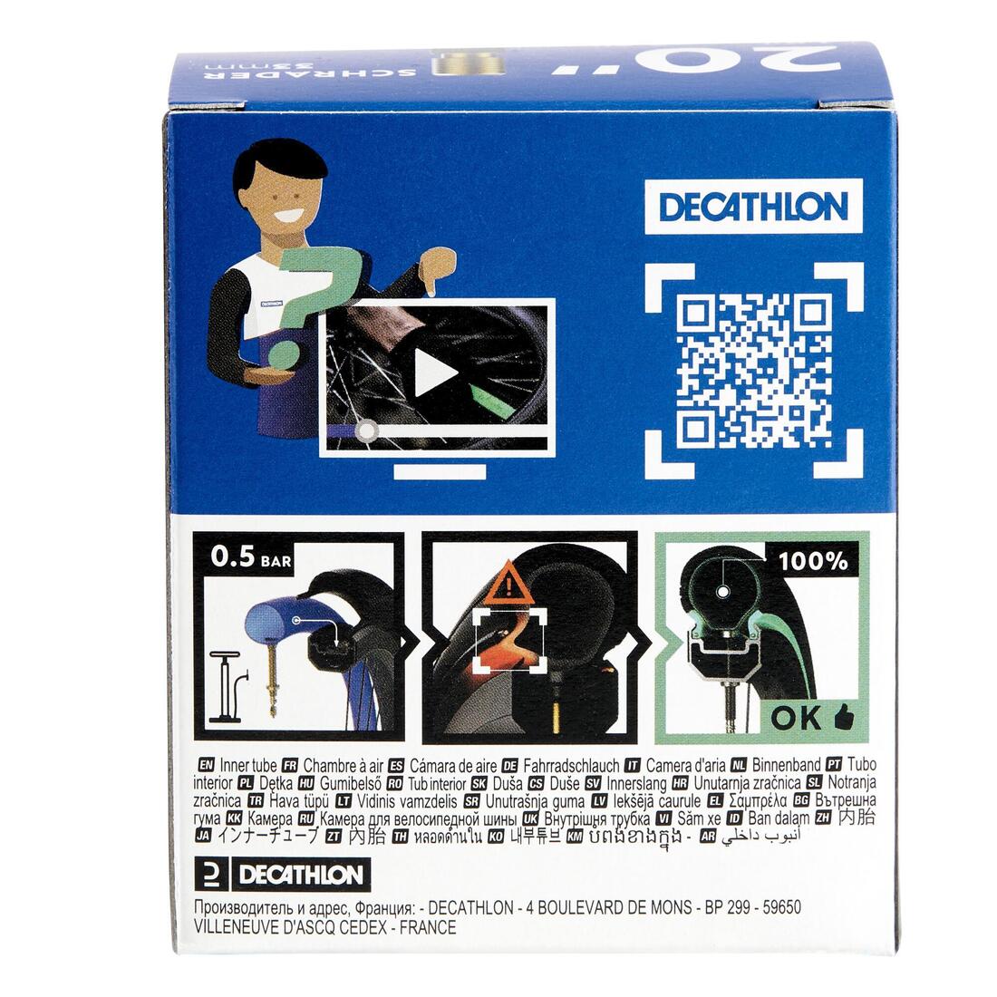20x1.9/2.2 33 mm Schrader Valve Inner Tube - Image 4