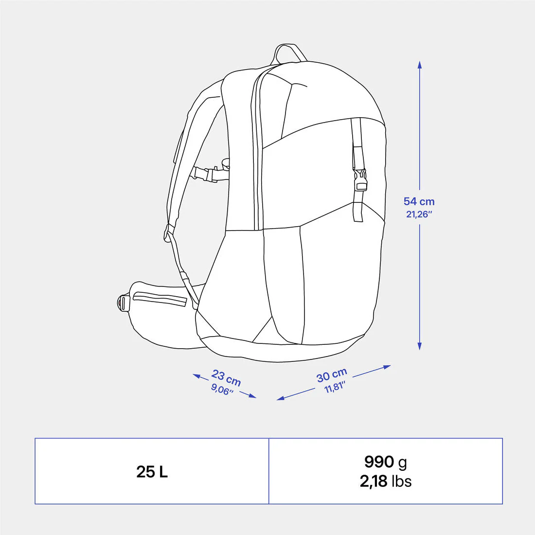 25 L Ventilated Hiking Backpack, MH500 - Image 4
