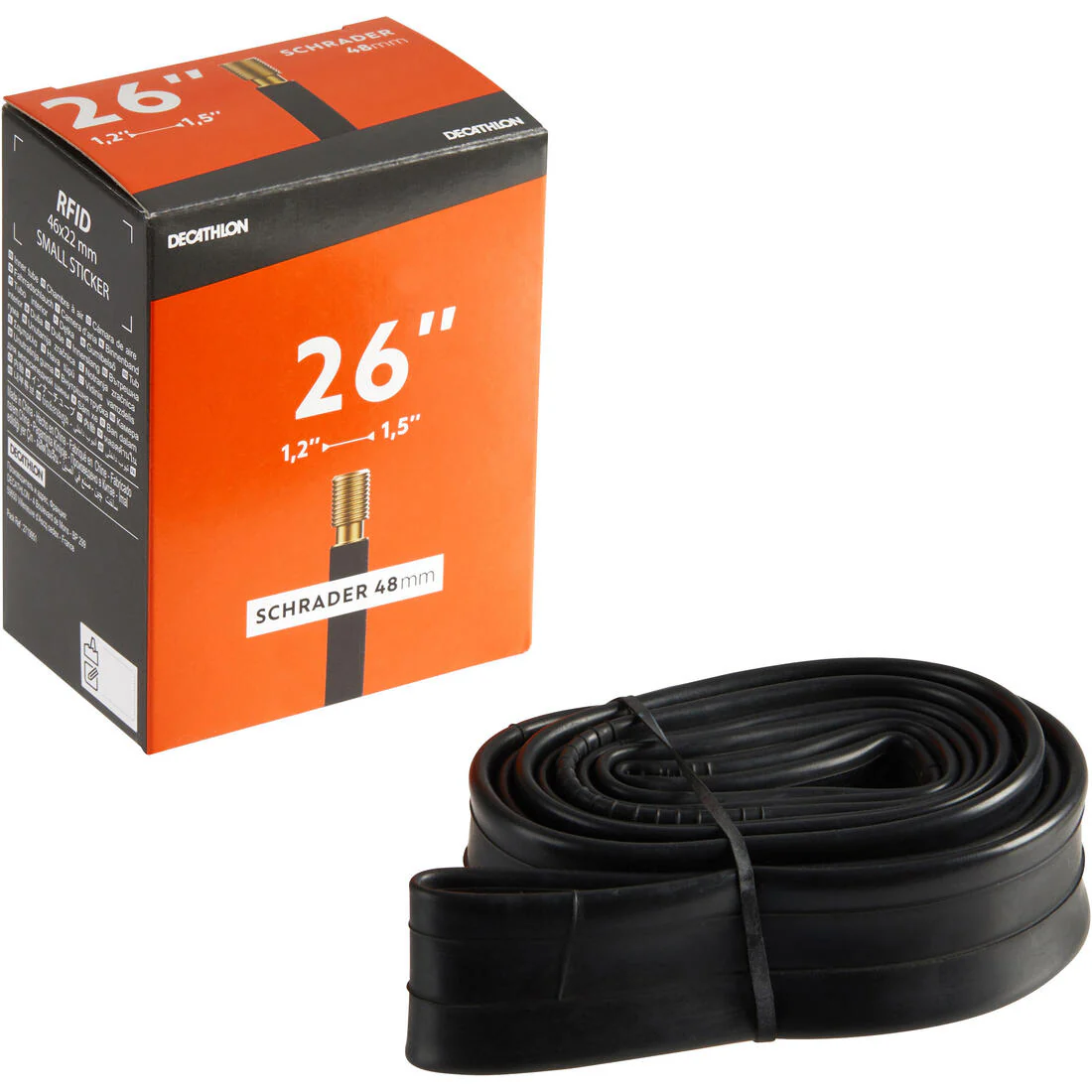 26X1.2/1.5 48mm Schrader Valve Inner Tube - Image 2