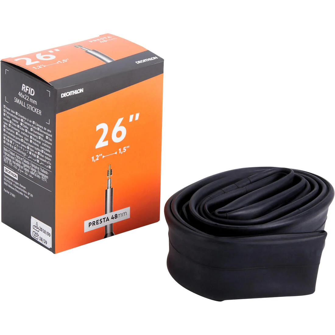 26x1.2/1.5 mm Presta Valve Inner Tube - 48 mm - Image 3