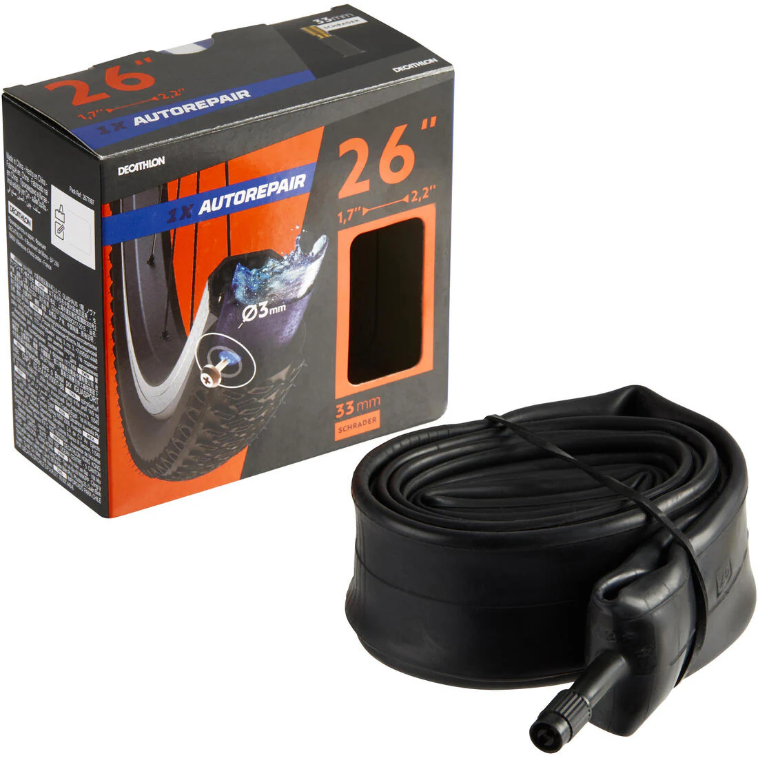 26x1.7-2.2 Self-Sealing Bike Inner Tube - Schrader - Image 3