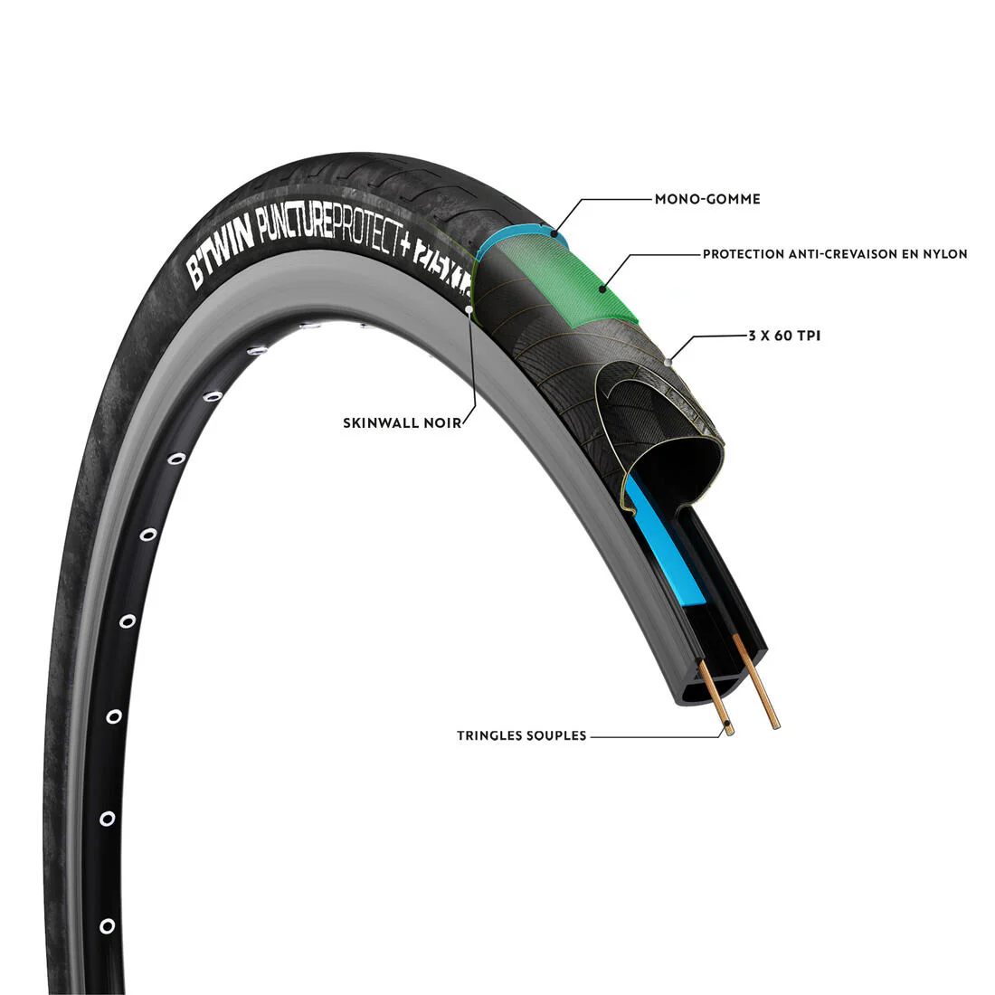 27.5x1.20 Folding Bead Slick Mountain Bike Tyre - Image 2