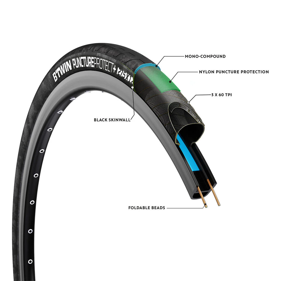 27.5x1.20 Folding Bead Slick Mountain Bike Tyre - Image 3
