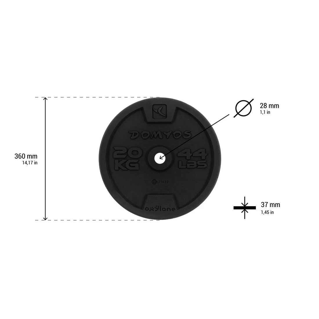 28 mm Cast Iron Weight Training Weight - Image 4