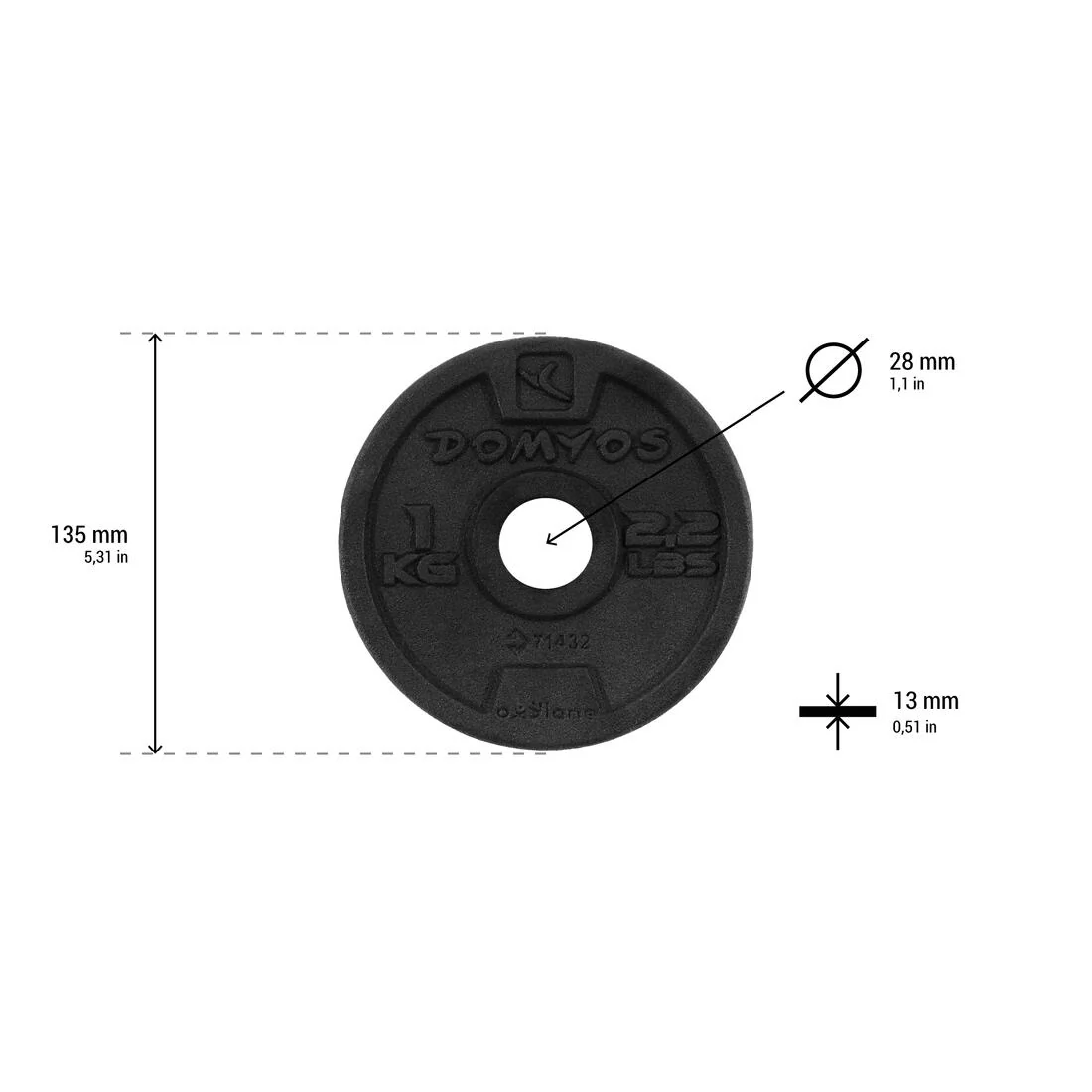 28 mm Cast Iron Weight Training Weight - Image 8