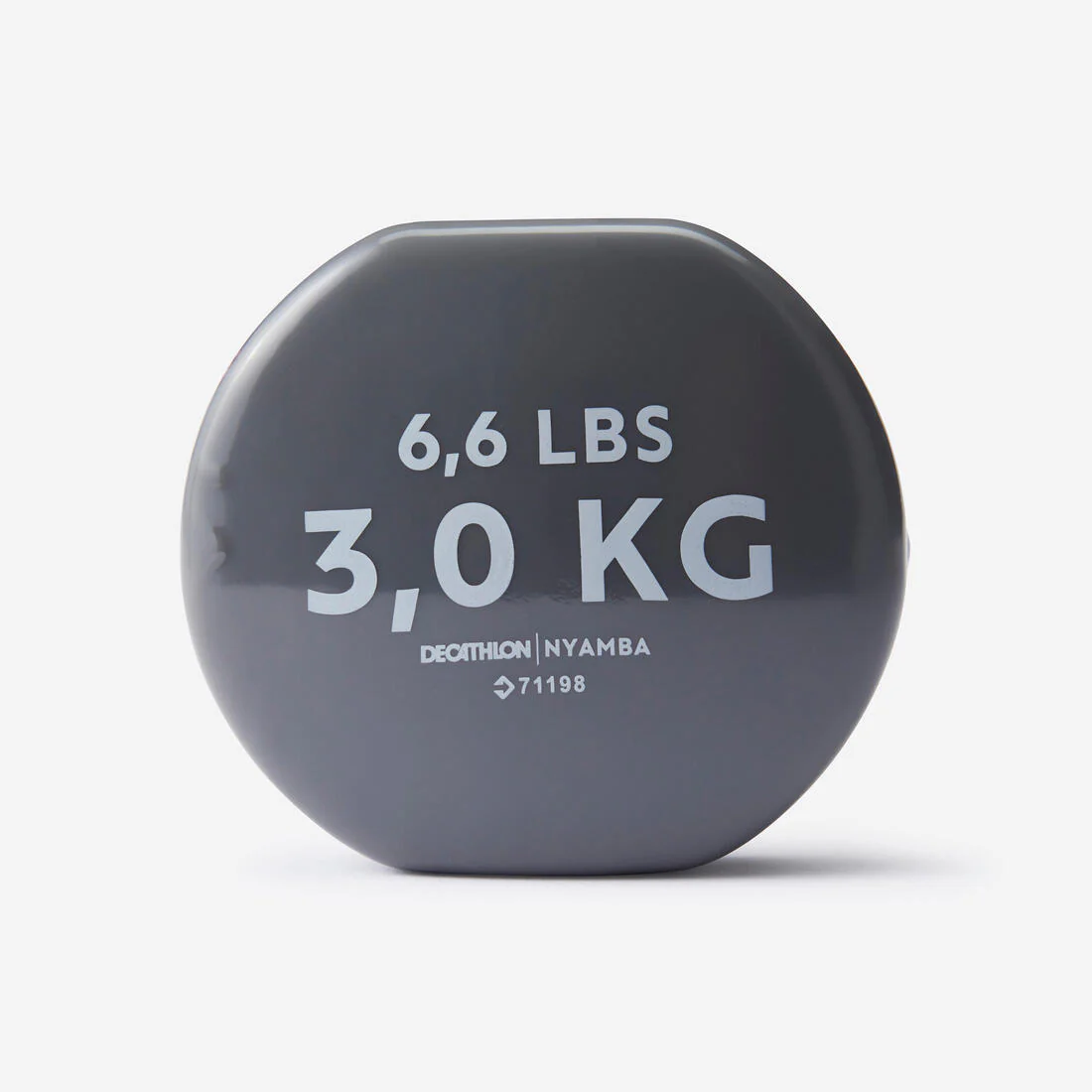 3 kg Fitness Dumbbells Twin-Pack, Partially Recycled Cast Iron - Grey - Image 2