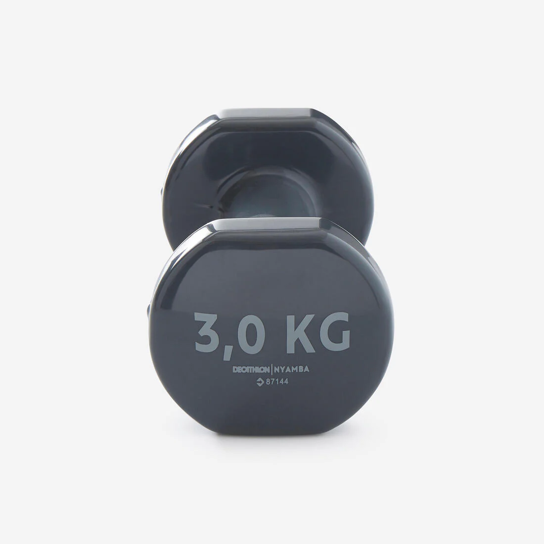 3 kg Fitness Dumbbells Twin-Pack, Partially Recycled Cast Iron - Grey - Image 3