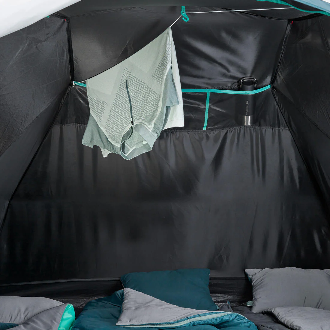 3-person camping tent, MH100 - Fresh & Black - Image 14