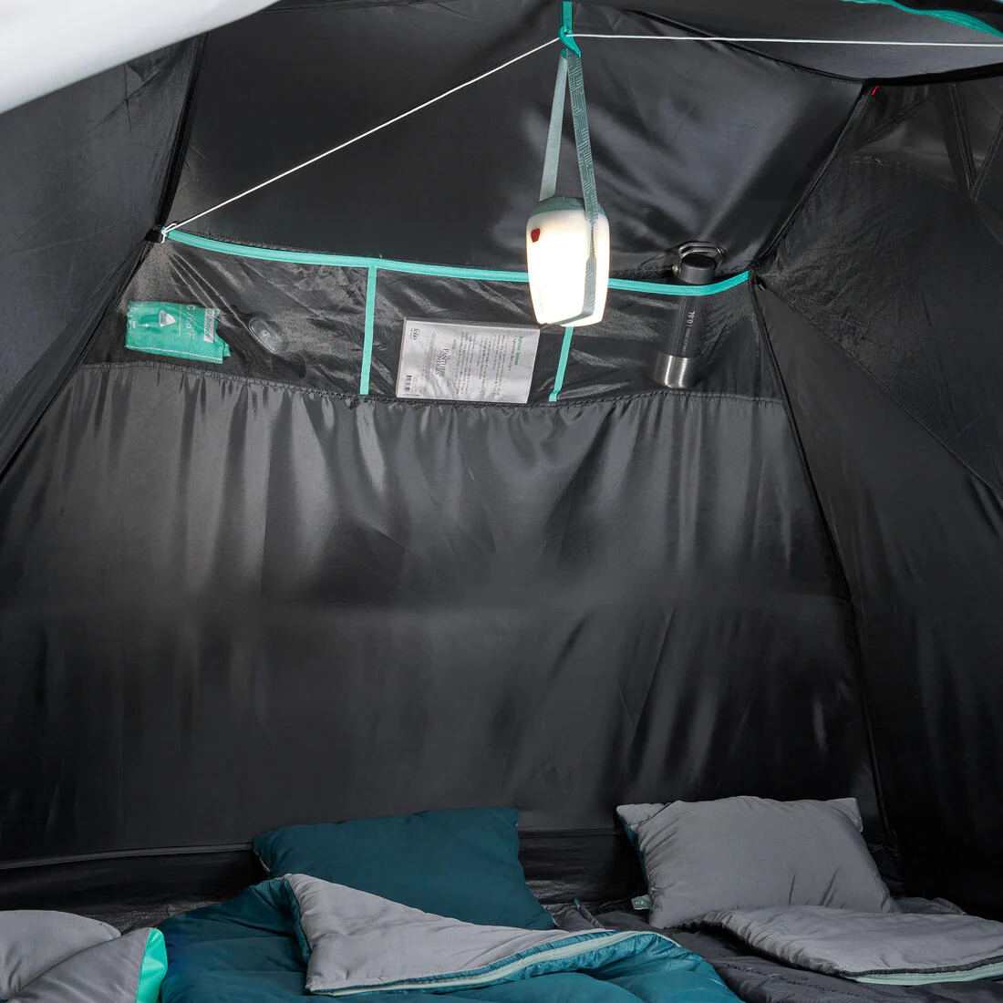 3-person camping tent, MH100 - Fresh & Black - Image 15