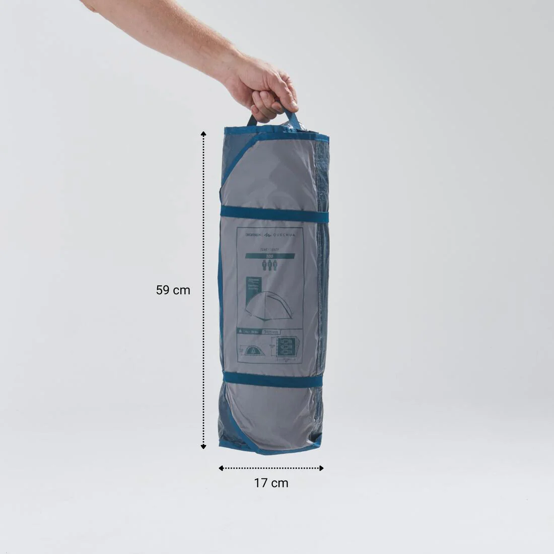 3-person camping tent - MH100 - Grey - Image 28