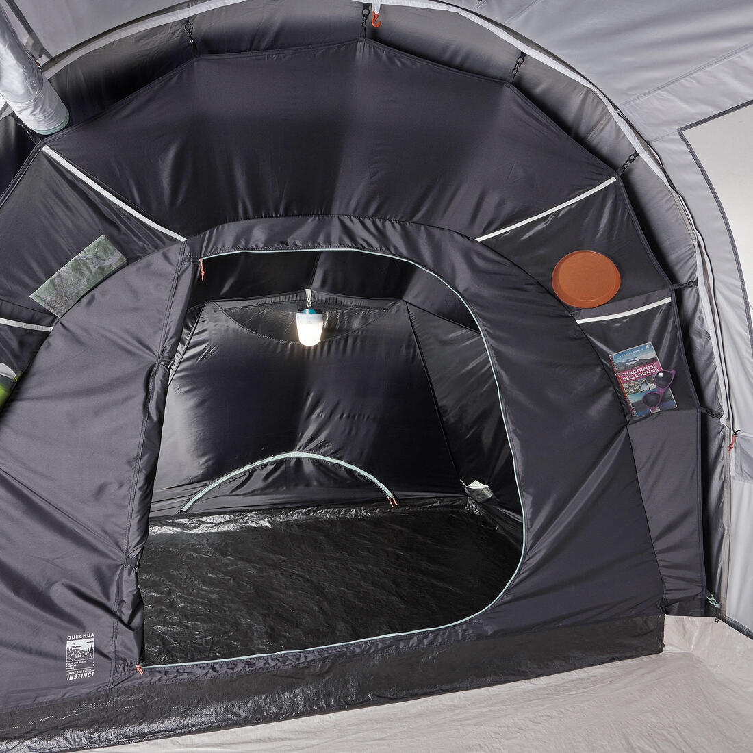 4-person, 2-bedroom camping tent, Arpenaz 4.2, Fresh & Black - Image 13