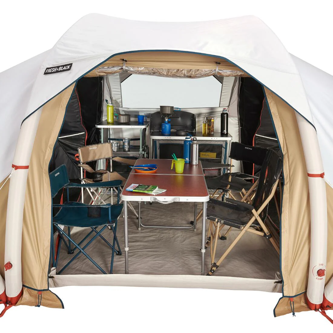 4-person, 2-bedroom inflatable camping tent, Air Seconds 4.2, Fresh & Black - Image 35