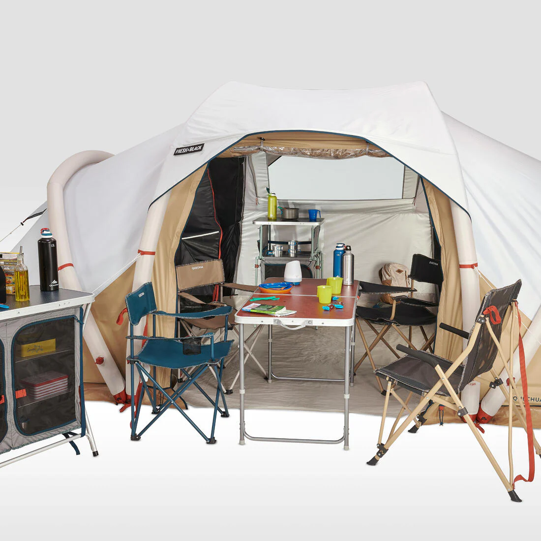 4-person, 2-bedroom inflatable camping tent, Air Seconds 4.2, Fresh & Black - Image 44