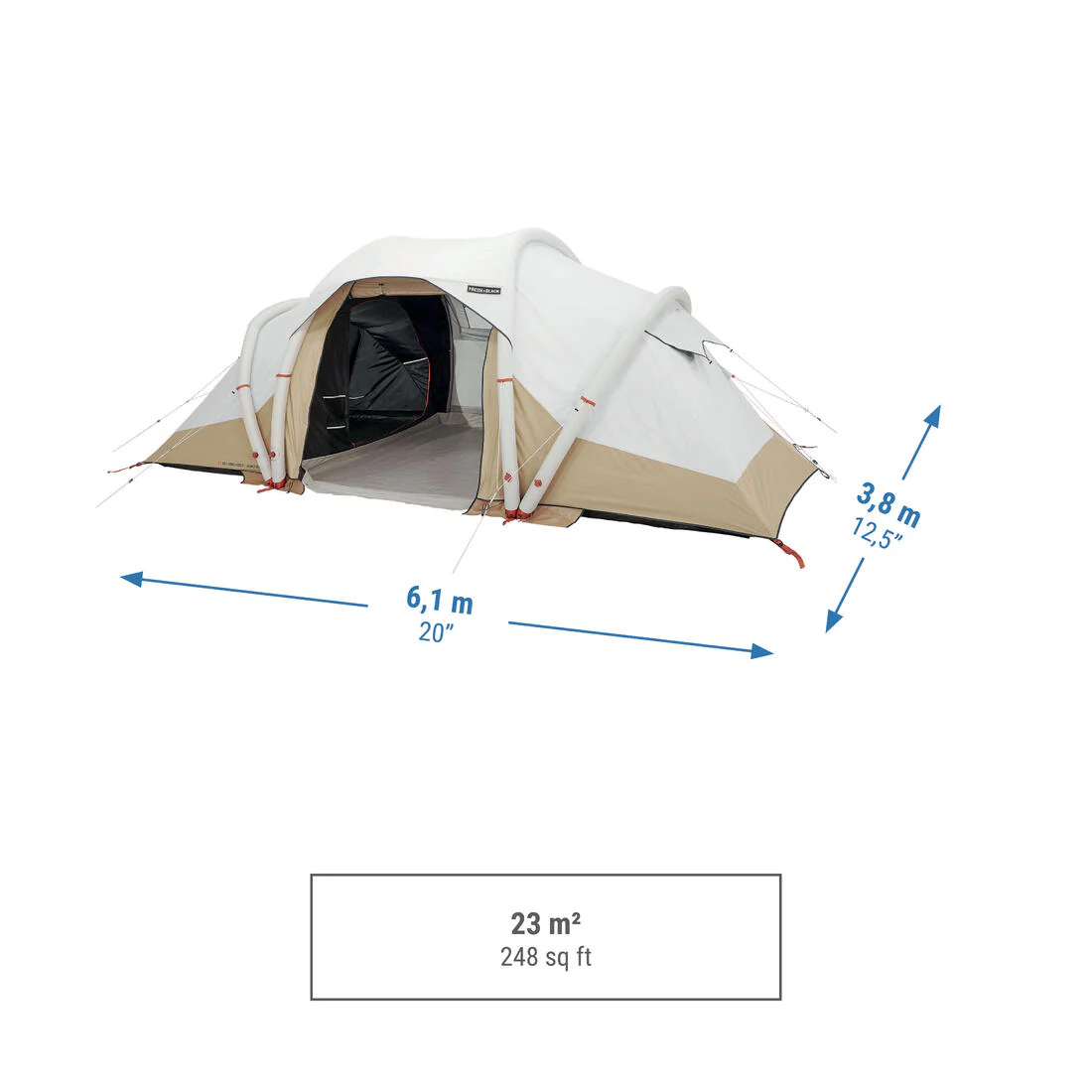 4-person, 2-bedroom inflatable camping tent, Air Seconds 4.2, Fresh & Black - Image 5