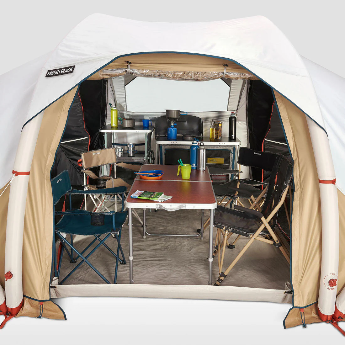4-person, 2-bedroom inflatable camping tent, Air Seconds 4.2, Fresh & Black - Image 50
