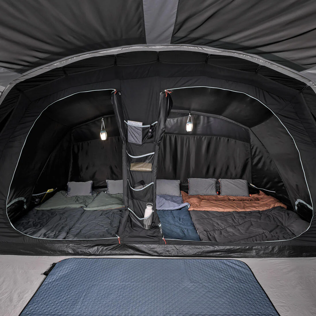 5-person, 2-bedroom camping tent, Arpenaz 5.2, Fresh & Black - Image 9