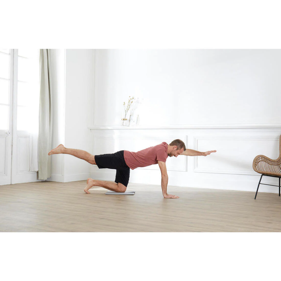 50 cm x 39 cm x 8 mm Pilates Mini Floor Mat 500 - Grey - Image 7