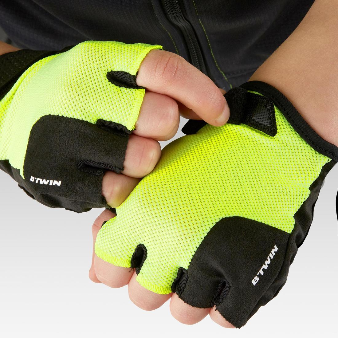 500 Kids' Fingerless Cycling Gloves 8-12 - Image 4