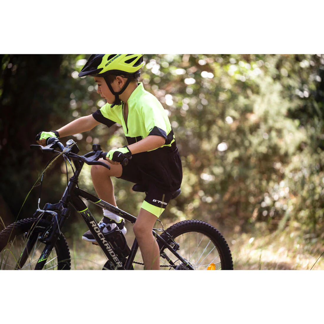 500 Kids' Fingerless Cycling Gloves 8-12 - Image 7