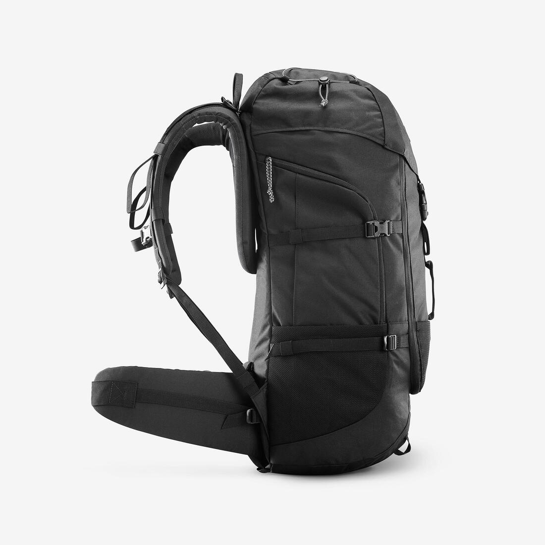 50L Hiking Backpack Black - MT100 - Image 4