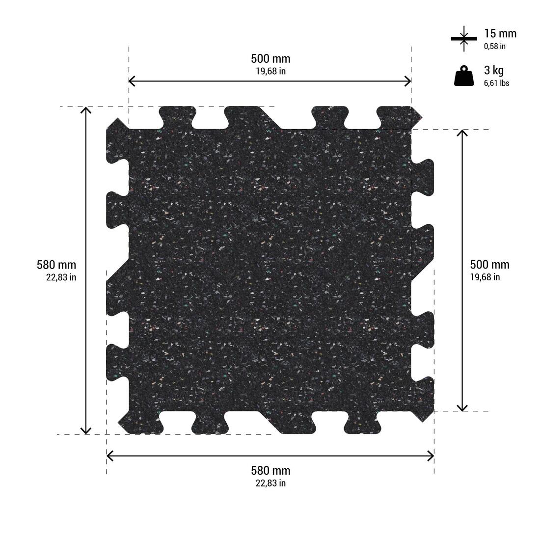 58 x 58 cm Modular Weight Training Mat - Image 2