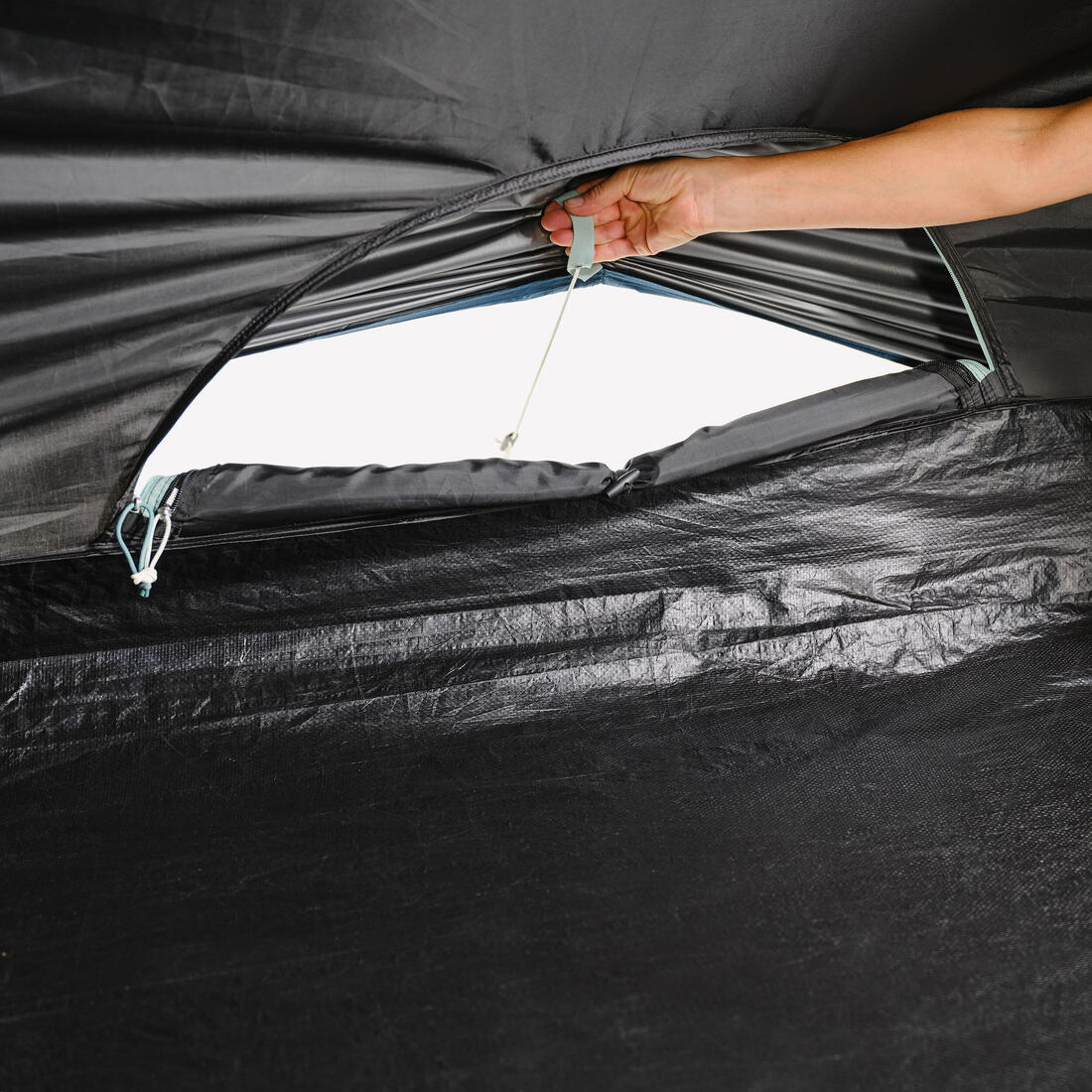 6-person, 3-bedroom camping tent, Arpenaz 6.3, Fresh & Black - Image 11