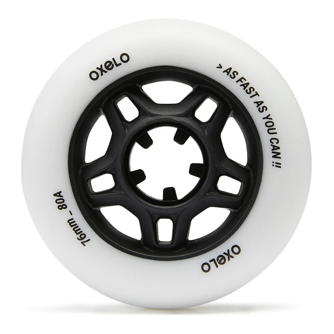 76mm 80A Adult Fitness Inline Skating Wheels 4-Pack Fit - White - Image 2