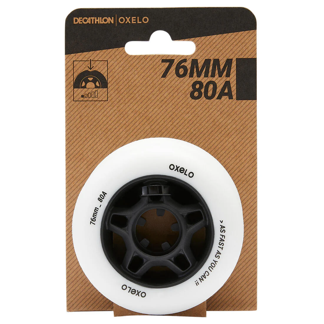 76mm 80A Adult Fitness Inline Skating Wheels 4-Pack Fit - White - Image 5