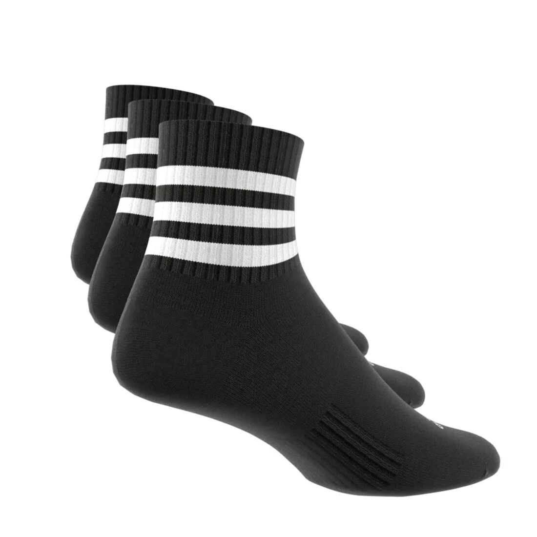 Adidas adults 3-Stripes Cushioned Sportswear Low-Cut Socks -  3 Pairs - Image 3