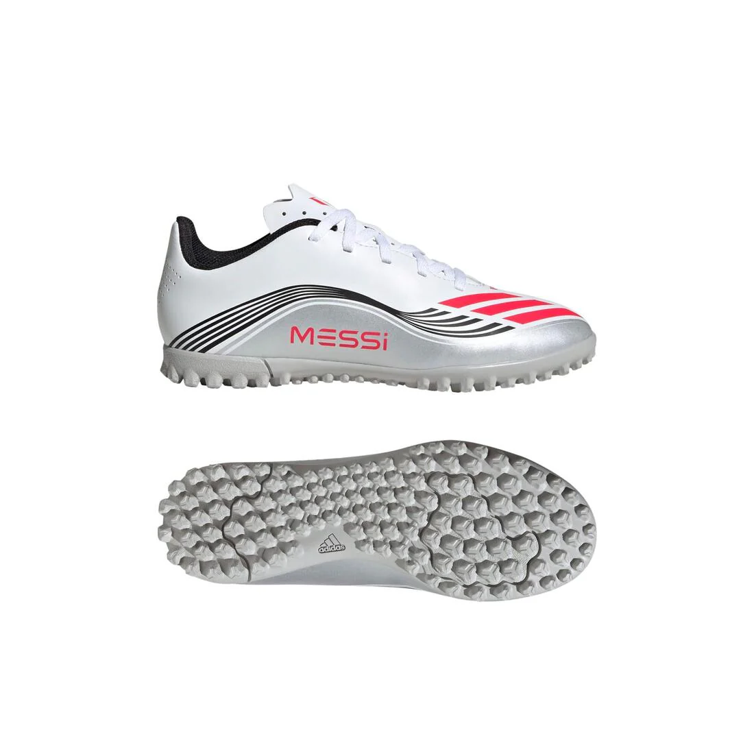 Adidas KidsF50 Messi Club Turf Boots - White - Image 3