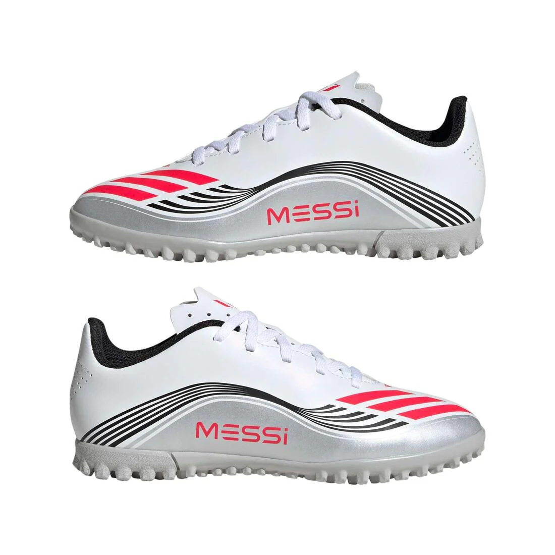 Adidas KidsF50 Messi Club Turf Boots - White - Image 4