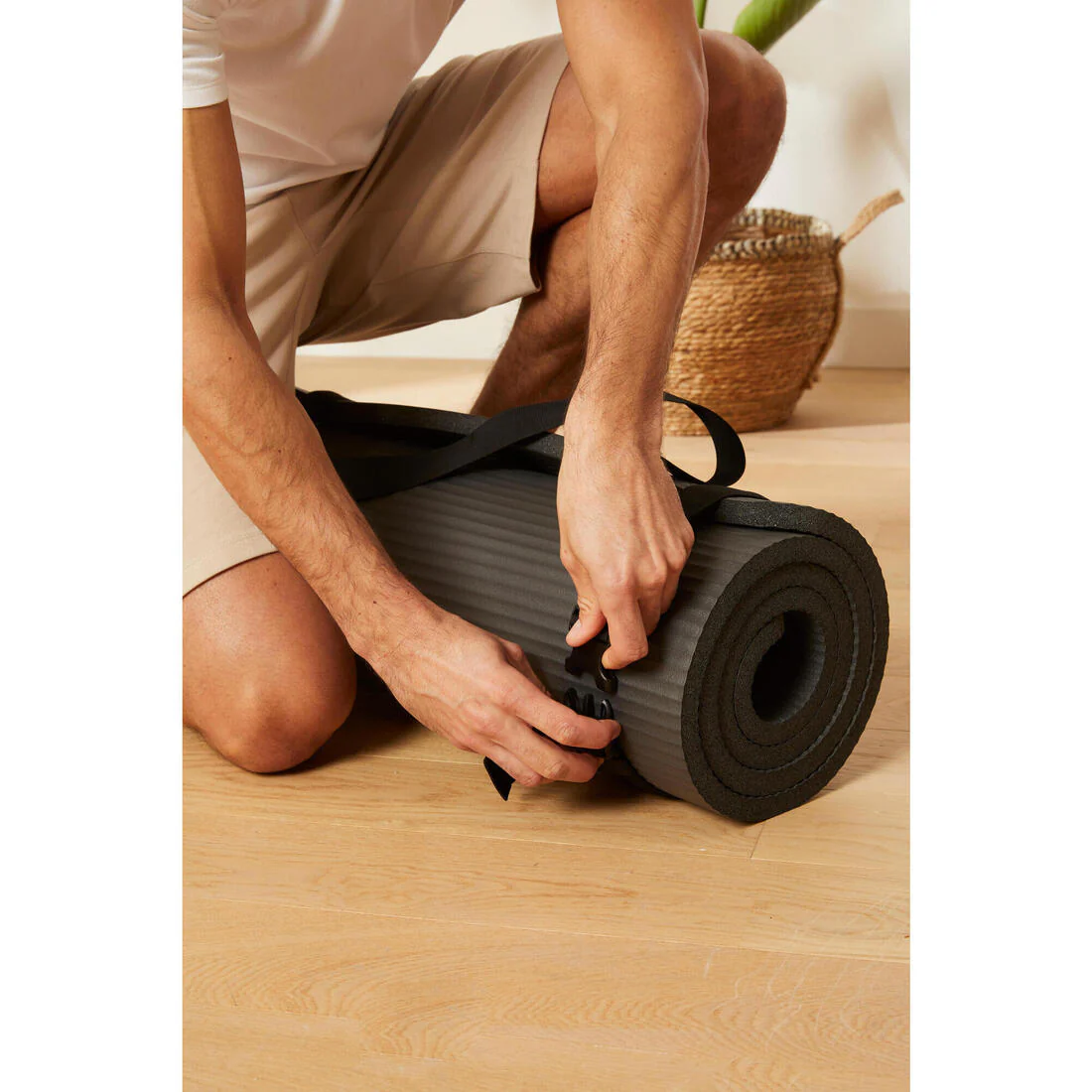 Adjustable Universal Fitness Mat Strap - Black - Image 6